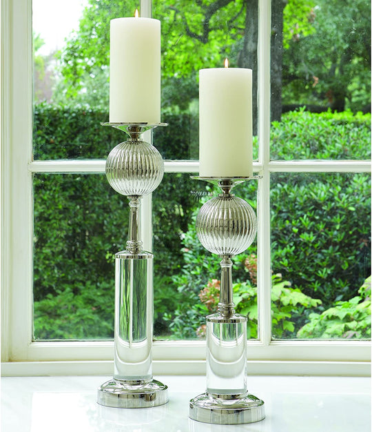 BAKARI, CANDELABRO NIQUELADO ALTO