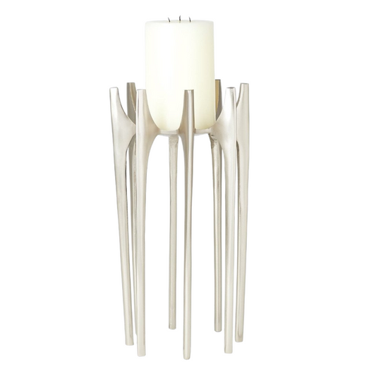 CHUMA, CANDELABRO PLATEADO GDE
