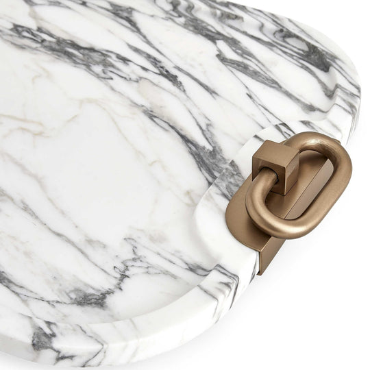 DINA, CHAROLA DE MARMOL CON ASAS DORADAS