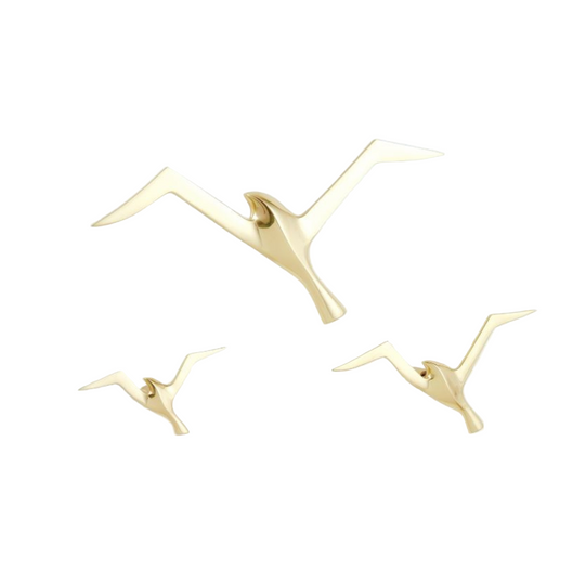 AVES II, ESCULTURA PARED AVES DORADAS