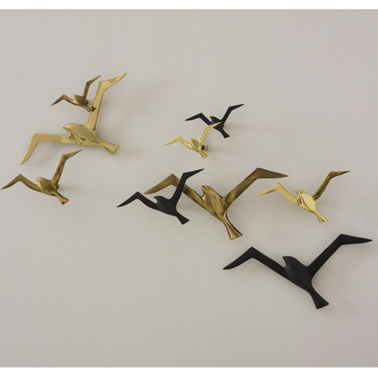 AVES I, ESCULTURA PARED AVES NEGRO