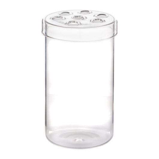 BESALÚ, JARRON ALTO CRISTAL TAPA PERFORADA