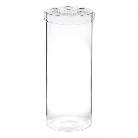 BESALÚ, JARRON ALTO CRISTAL TAPA PERFORADA