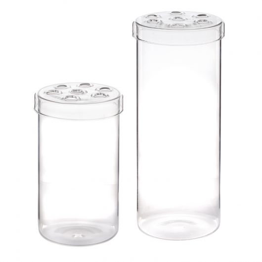 BESALÚ, JARRON ALTO CRISTAL TAPA PERFORADA