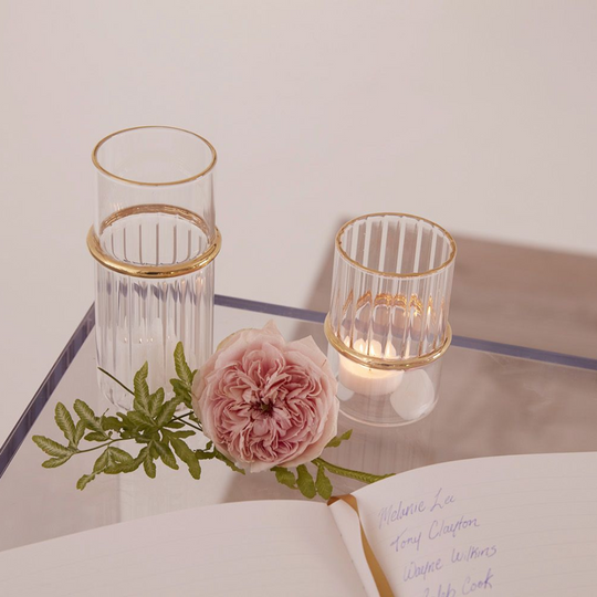 RING, JARRON CON DETALLE DORADO