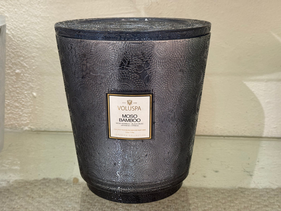 MOSSO BAMBOO, VELA ALMIZCLE NEGRO Y CIPRES JAPONES 123 OZ 8.65X9.12