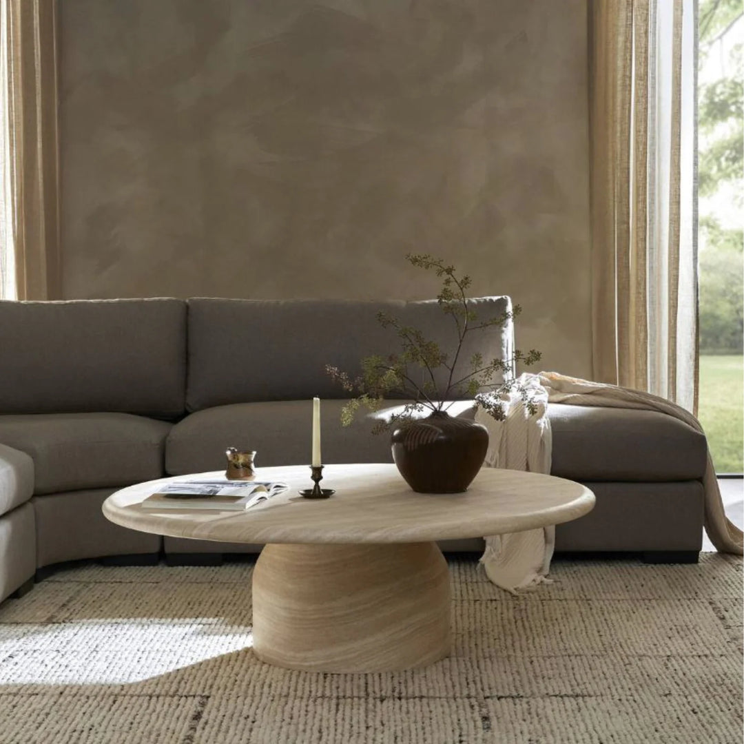 IRENE, MESA DE CENTRO MARMOL REDONDA