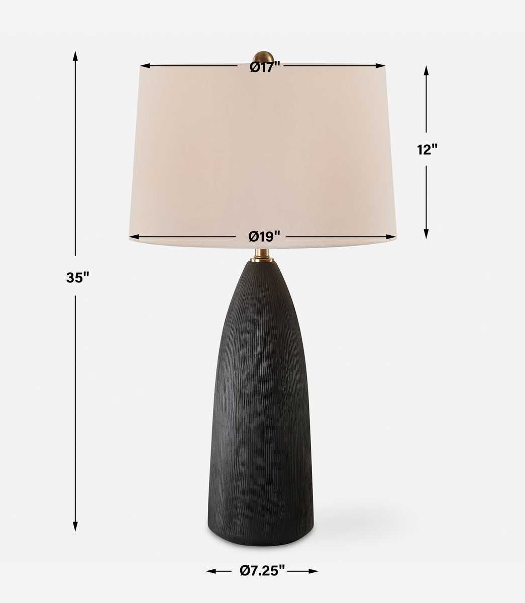 ONTARIO, LAMPARA DE MESA NEGRA