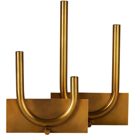 MONTALCINO, SET DE 2 JARRONES DORADOS